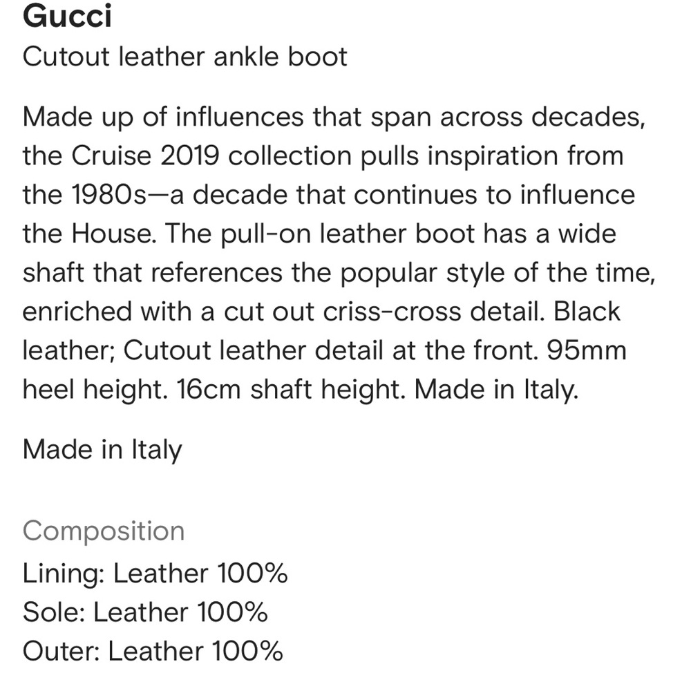 NEW‎ Gucci Plume Calfskin Damir Cutout Lattice Leather Ankle Booties Black 39.5 - Picture 11 of 14